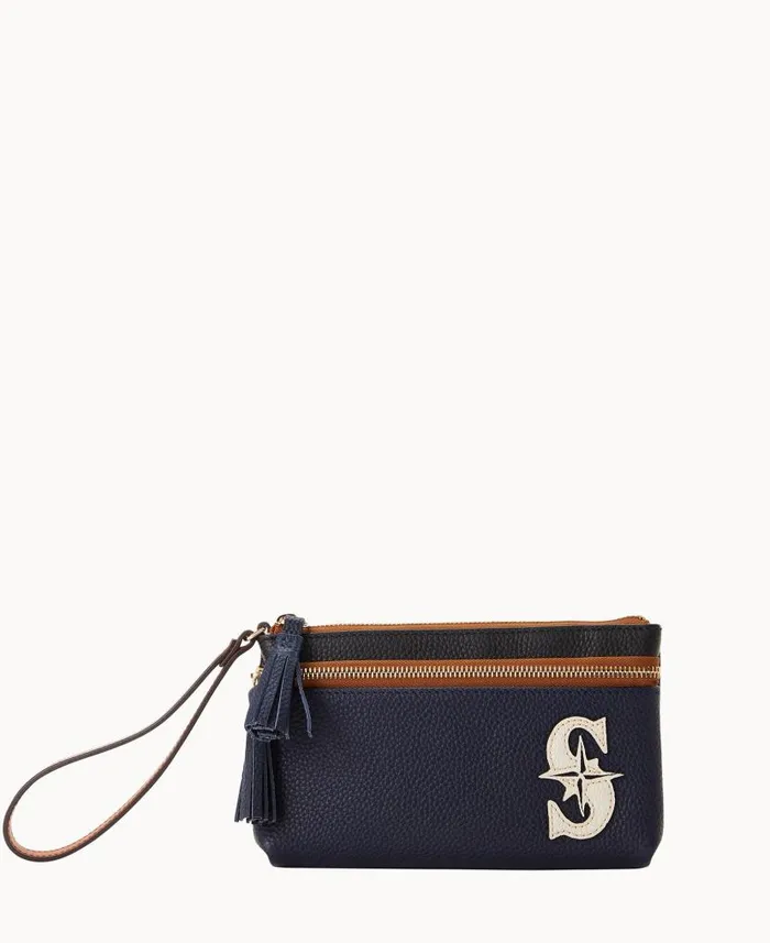 MLB Mariners Double Zip Wristlet Mariners ManWoman Dooney and Bourke Wallets
