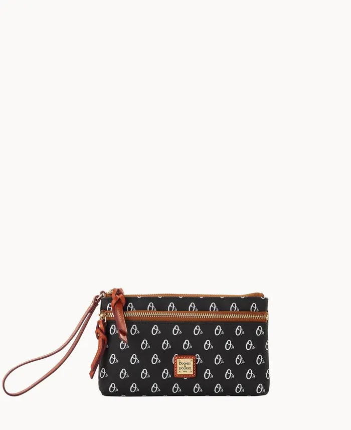 MLB Orioles Double Zip Wristlet Orioles ManWoman Dooney and Bourke Wallets