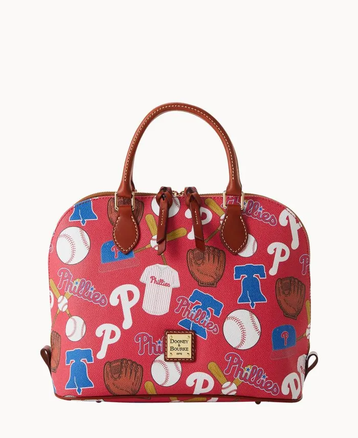 MLB Phillies Zip Zip Satchel Phillies Woman Dooney and Bourke Satchels
