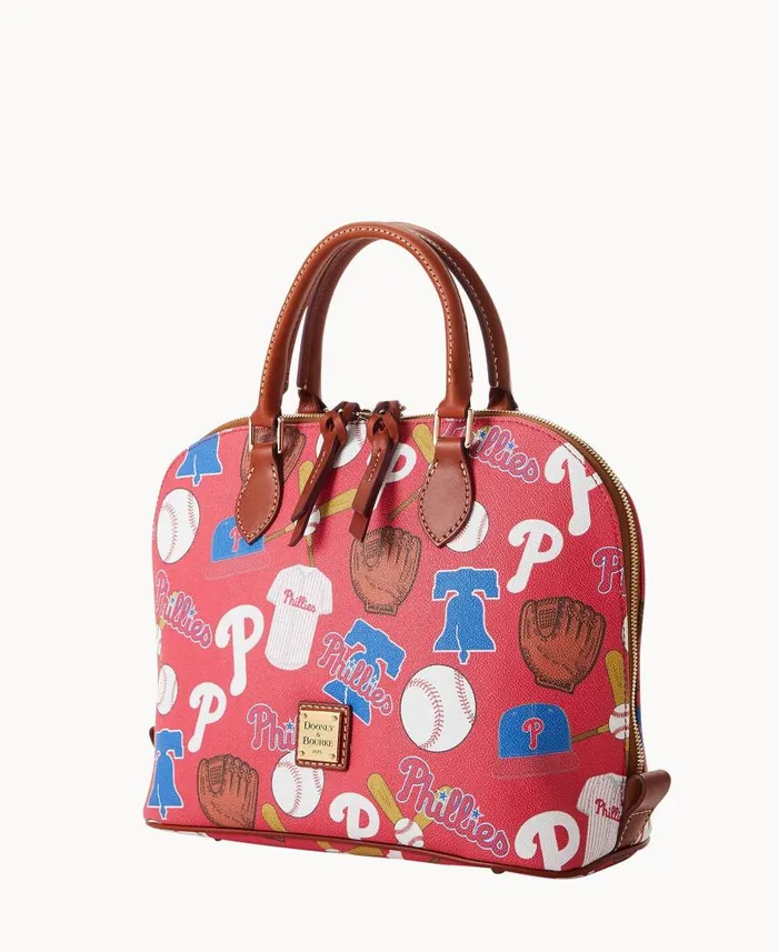 MLB Phillies Zip Zip Satchel Phillies Woman Dooney and Bourke Satchels MLB Phillies Zip Zip Satchel Phillies Woman Dooney and Bourke Satchels