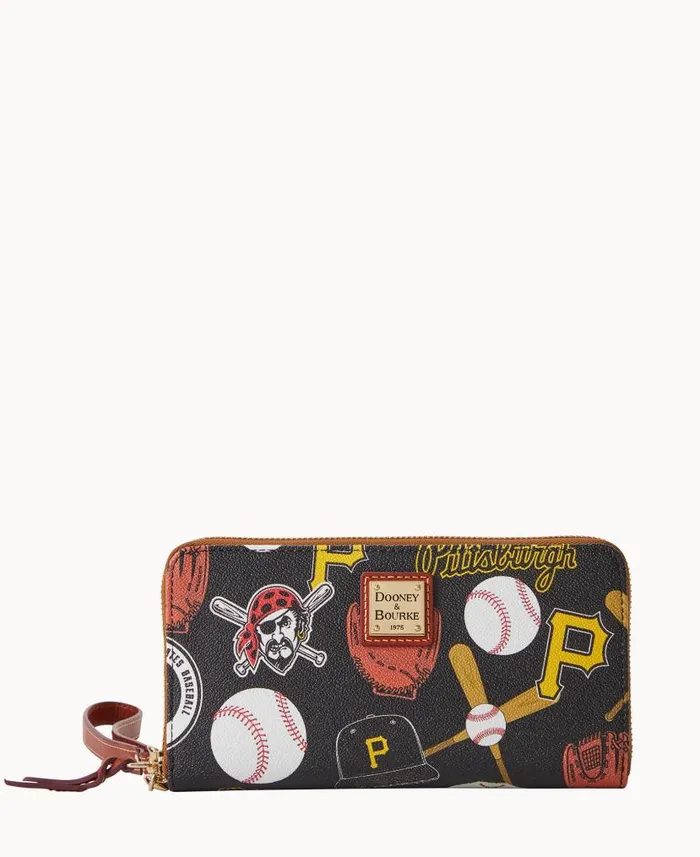 MLB Pirates Large Zip Around Wristlet Pirates ManWoman Dooney and Bourke Wallets MLB Pirates Large Zip Around Wristlet Pirates ManWoman Dooney and Bourke Wallets