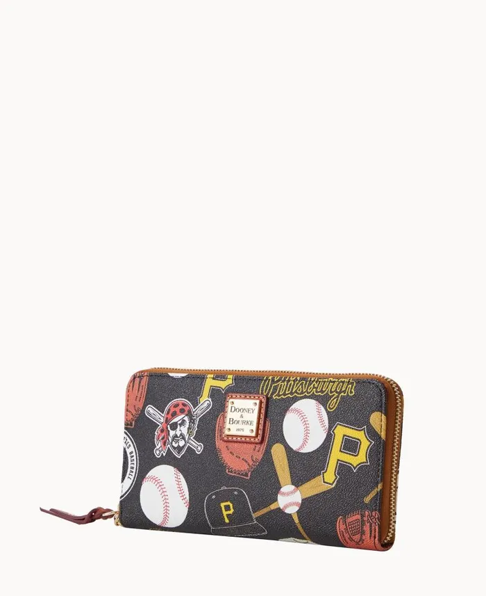 MLB Pirates Large Zip Around Wristlet Pirates ManWoman Dooney and Bourke Wallets MLB Pirates Large Zip Around Wristlet Pirates ManWoman Dooney and Bourke Wallets