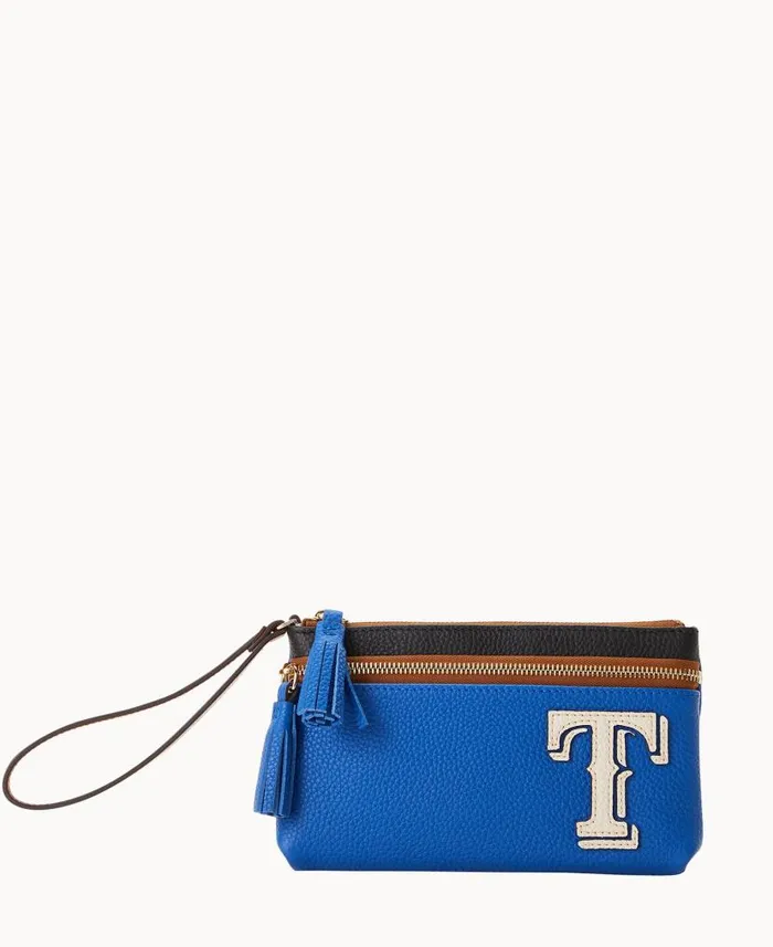 MLB Rangers Double Zip Wristlet Rangers ManWoman Dooney and Bourke Wallets