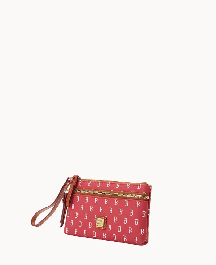MLB Red Sox Double Zip Wristlet Boston Red Sox ManWoman Dooney and Bourke Wallets MLB Red Sox Double Zip Wristlet Boston Red Sox ManWoman Dooney and Bourke Wallets