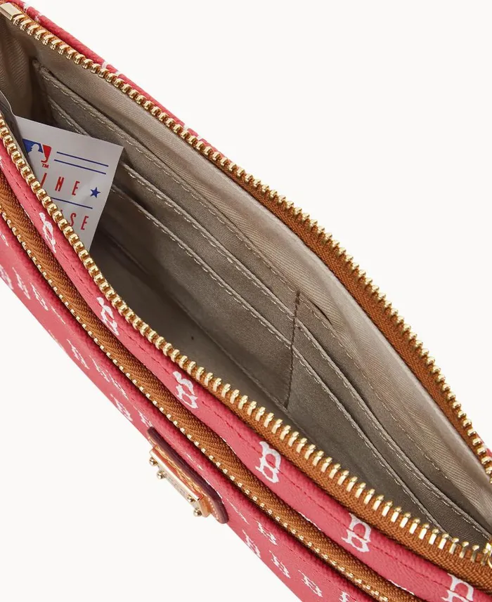 MLB Red Sox Double Zip Wristlet Boston Red Sox ManWoman Dooney and Bourke Wallets MLB Red Sox Double Zip Wristlet Boston Red Sox ManWoman Dooney and Bourke Wallets