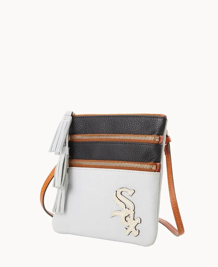 MLB White Sox Triple Zip Crossbody White Sox Woman Dooney and Bourke Crossbodies MLB White Sox Triple Zip Crossbody White Sox Woman Dooney and Bourke Crossbodies