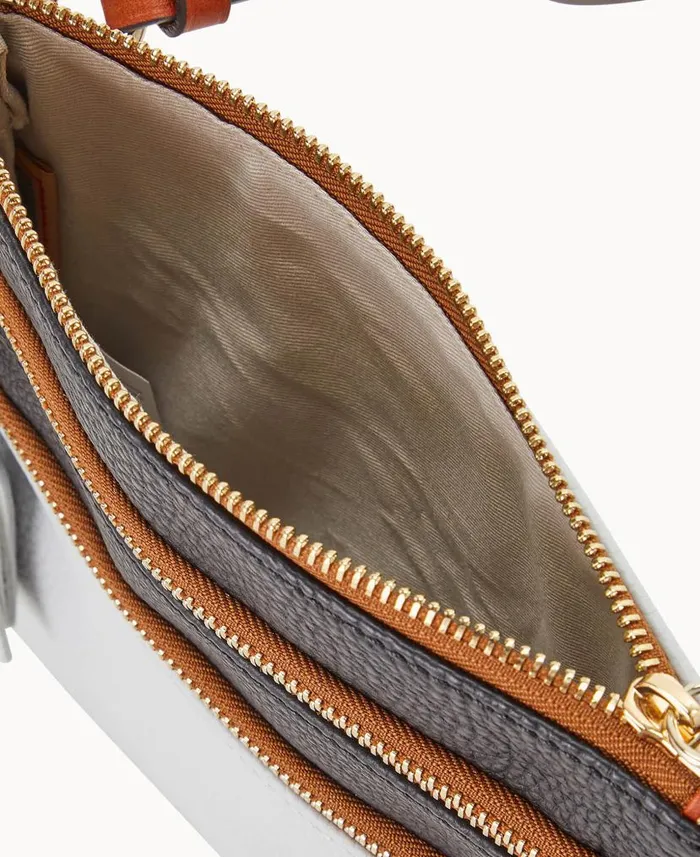 MLB White Sox Triple Zip Crossbody White Sox Woman Dooney and Bourke Crossbodies MLB White Sox Triple Zip Crossbody White Sox Woman Dooney and Bourke Crossbodies