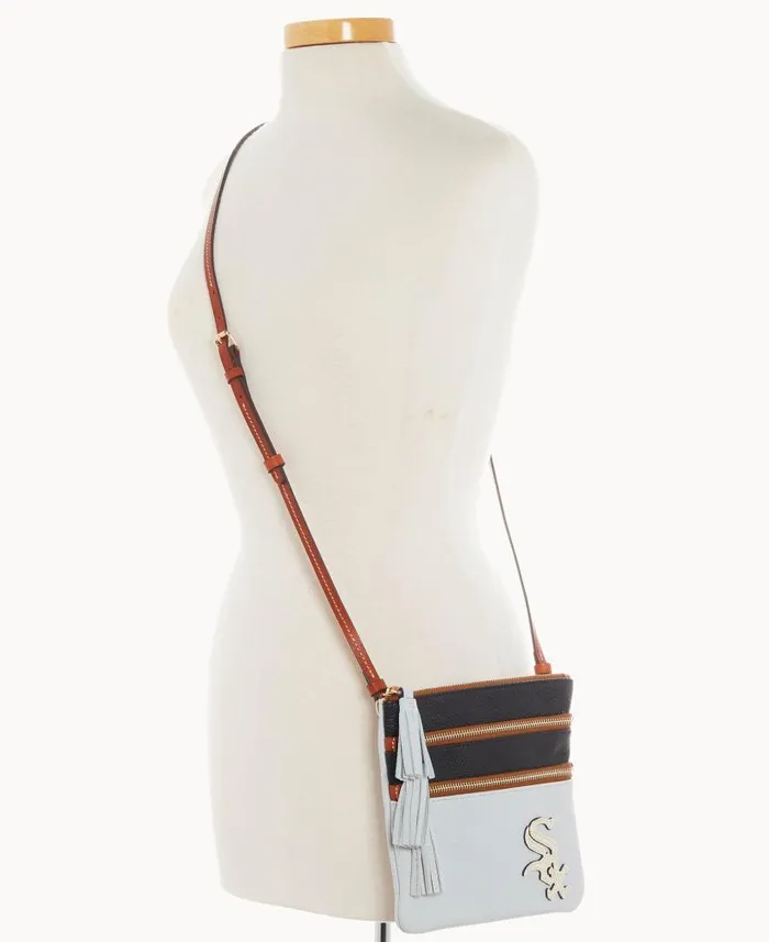 MLB White Sox Triple Zip Crossbody White Sox Woman Dooney and Bourke Crossbodies MLB White Sox Triple Zip Crossbody White Sox Woman Dooney and Bourke Crossbodies