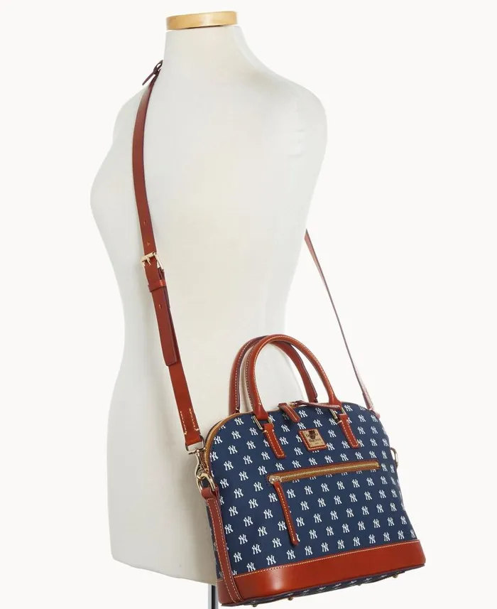 MLB Yankees Domed Zip Satchel Yankees Woman Dooney and Bourke Satchels MLB Yankees Domed Zip Satchel Yankees Woman Dooney and Bourke Satchels