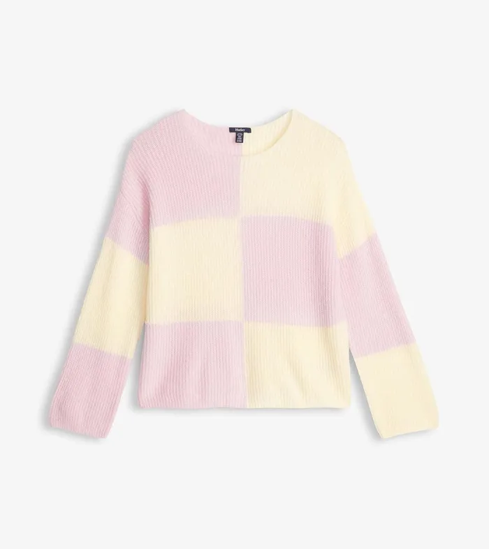 Monroe Sweater 8211 Pink Blocks Hatley