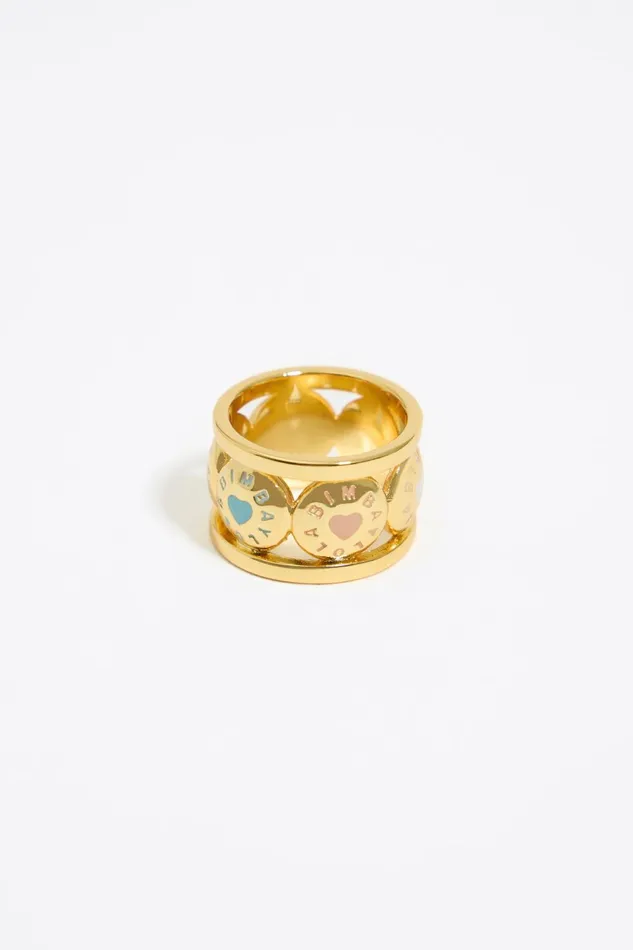 Multicolor Candy Logo Ring Gold Women Bimba Y Lola Jewelry