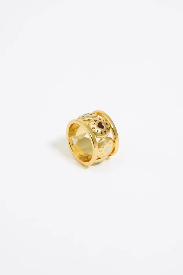 Multicolor Candy Logo Ring Gold Women Bimba Y Lola Jewelry