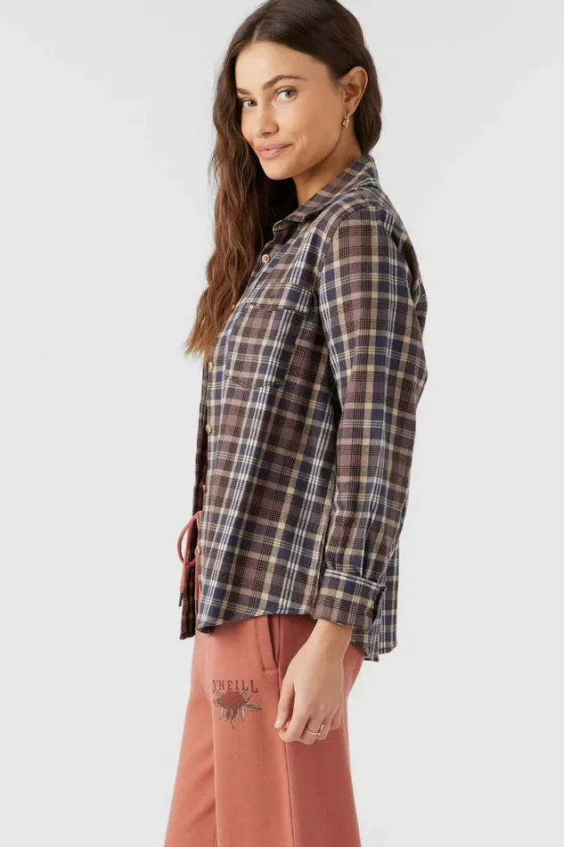 NASH FLANNEL STANDARD FIT SHIRT Black Women O039NEILL Clothing