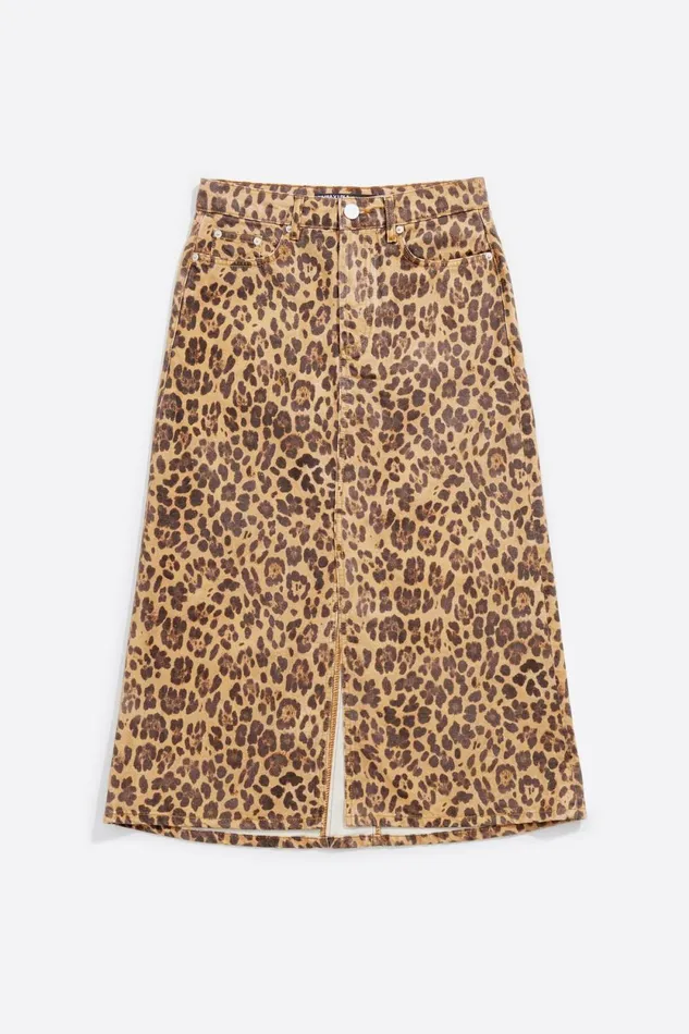 Natural Leopard Aline Denim Skirt Leopard Natural Women Bimba Y Lola Denim