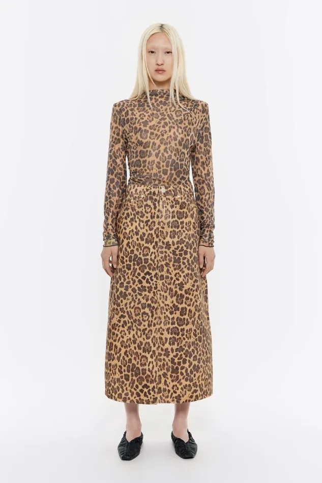 Natural Leopard Aline Denim Skirt Leopard Natural Women Bimba Y Lola Denim Natural Leopard Aline Denim Skirt Leopard Natural Women Bimba Y Lola Denim