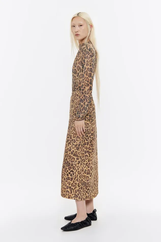 Natural Leopard Aline Denim Skirt Leopard Natural Women Bimba Y Lola Denim Natural Leopard Aline Denim Skirt Leopard Natural Women Bimba Y Lola Denim