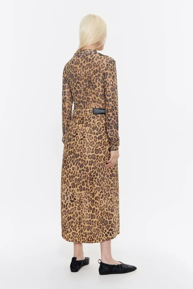 Natural Leopard Aline Denim Skirt Leopard Natural Women Bimba Y Lola Denim Natural Leopard Aline Denim Skirt Leopard Natural Women Bimba Y Lola Denim