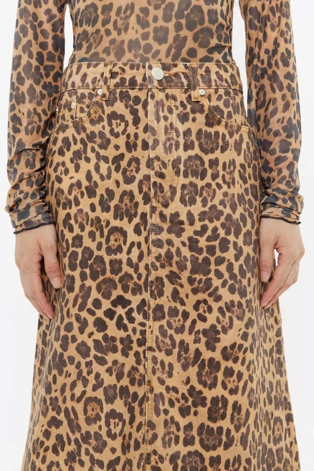 Natural Leopard Aline Denim Skirt Leopard Natural Women Bimba Y Lola Denim Natural Leopard Aline Denim Skirt Leopard Natural Women Bimba Y Lola Denim