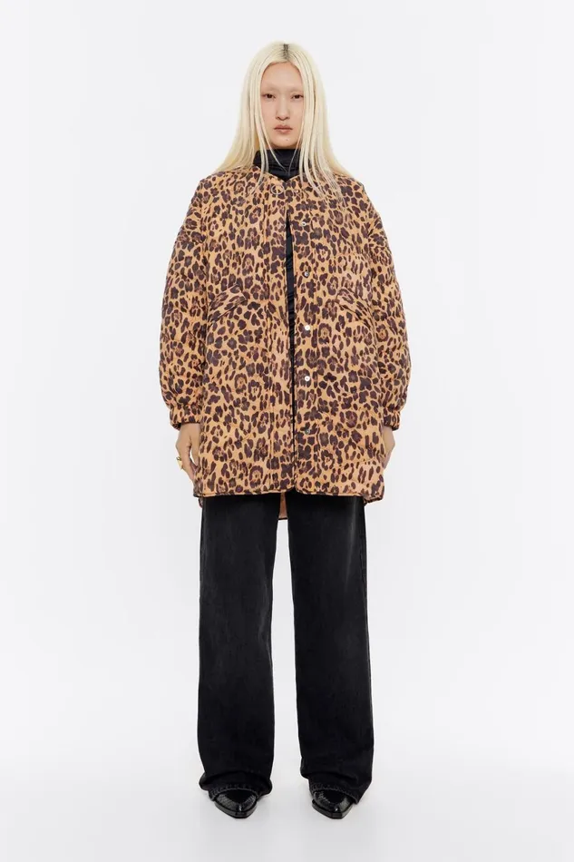 Natural Leopard Padded Jacket Leopard Natural Women Bimba Y Lola Coats And Trench Coats
