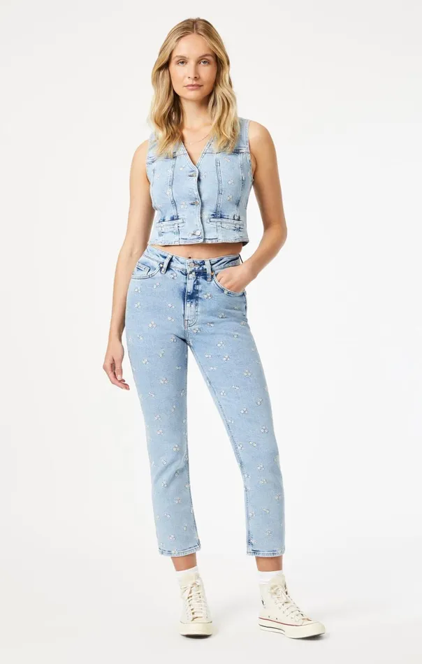 New York Straight Leg In Light Blue Bloom Women Mavi Jeans Denim