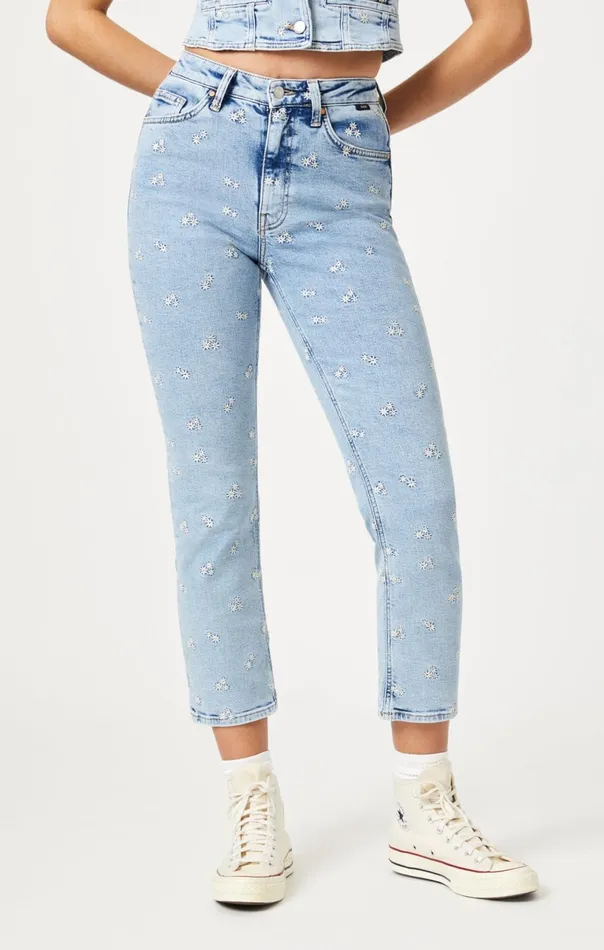 New York Straight Leg In Light Blue Bloom Women Mavi Jeans Denim New York Straight Leg In Light Blue Bloom Women Mavi Jeans Denim