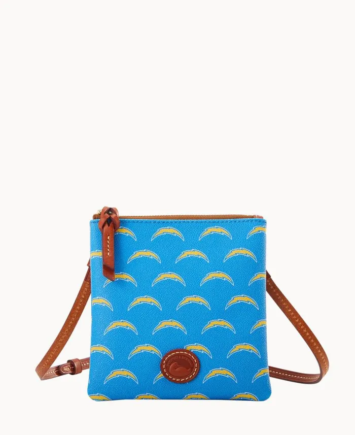 NFL Chargers Small North South Top Zip Crossbody Chargers Woman Dooney and Bourke Crossbodies