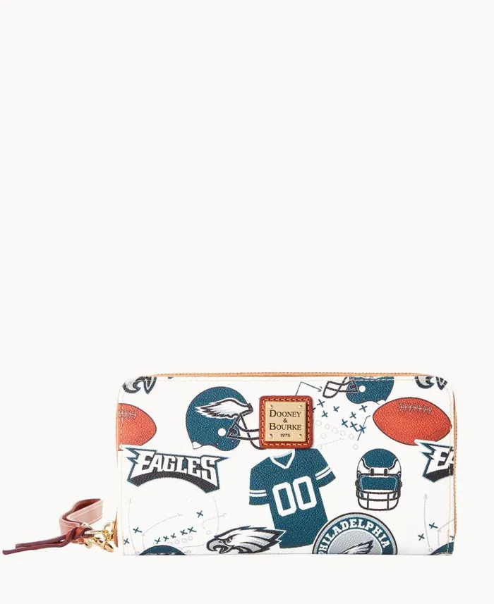 NFL Eagles Large Zip Around Wristlet Eagles ManWoman Dooney and Bourke Wallets NFL Eagles Large Zip Around Wristlet Eagles ManWoman Dooney and Bourke Wallets