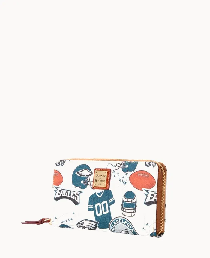 NFL Eagles Large Zip Around Wristlet Eagles ManWoman Dooney and Bourke Wallets NFL Eagles Large Zip Around Wristlet Eagles ManWoman Dooney and Bourke Wallets