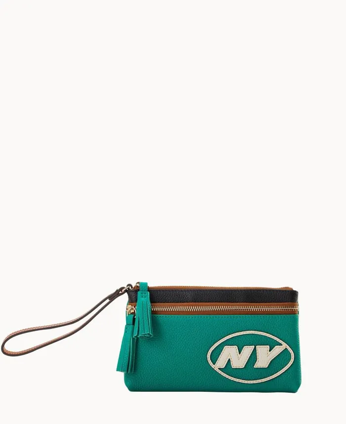 NFL Jets Double Zip Wristlet Jets ManWoman Dooney and Bourke Wallets