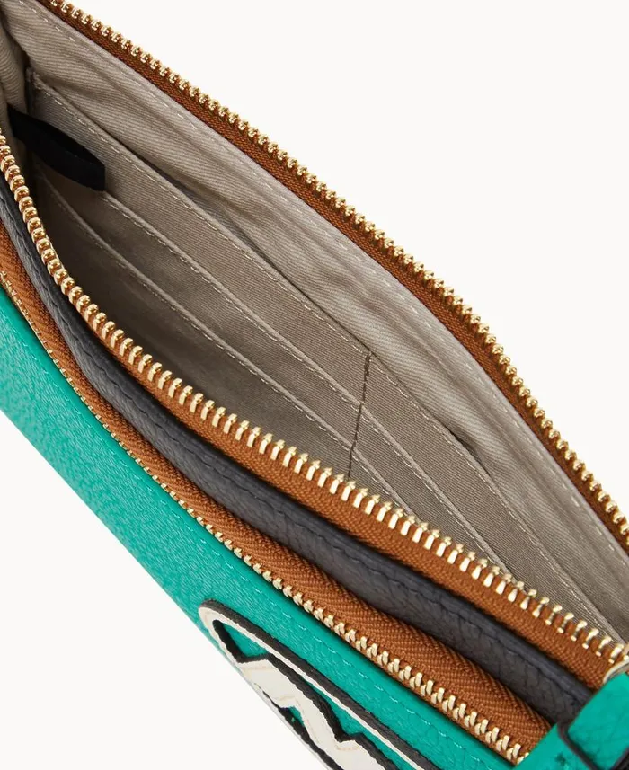 NFL Jets Double Zip Wristlet Jets ManWoman Dooney and Bourke Wallets NFL Jets Double Zip Wristlet Jets ManWoman Dooney and Bourke Wallets