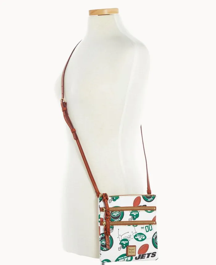 NFL Jets N S Triple Zip Crossbody Jets Woman Dooney and Bourke Crossbodies NFL Jets N S Triple Zip Crossbody Jets Woman Dooney and Bourke Crossbodies