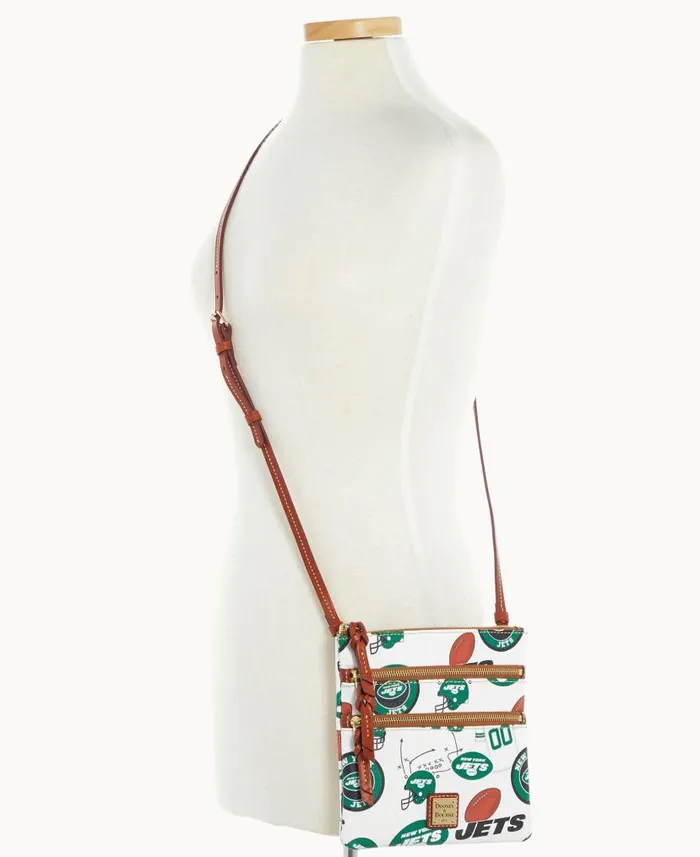 NFL Jets N S Triple Zip Crossbody Jets Woman Dooney and Bourke Crossbodies NFL Jets N S Triple Zip Crossbody Jets Woman Dooney and Bourke Crossbodies