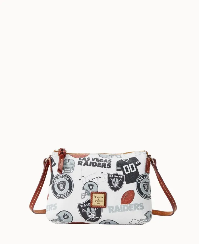 NFL Raiders Crossbody Pouchette Raiders Woman Dooney and Bourke Crossbodies