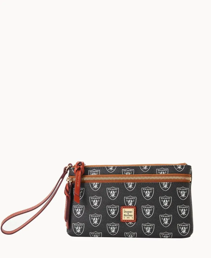 NFL Raiders Double Zip Wristlet Las Vegas Raiders ManWoman Dooney and Bourke Wallets NFL Raiders Double Zip Wristlet Las Vegas Raiders ManWoman Dooney and Bourke Wallets