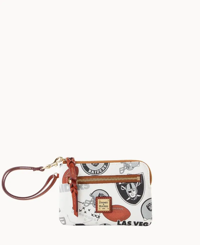 NFL Raiders Zip Around Wristlet Raiders ManWoman Dooney and Bourke Wallets