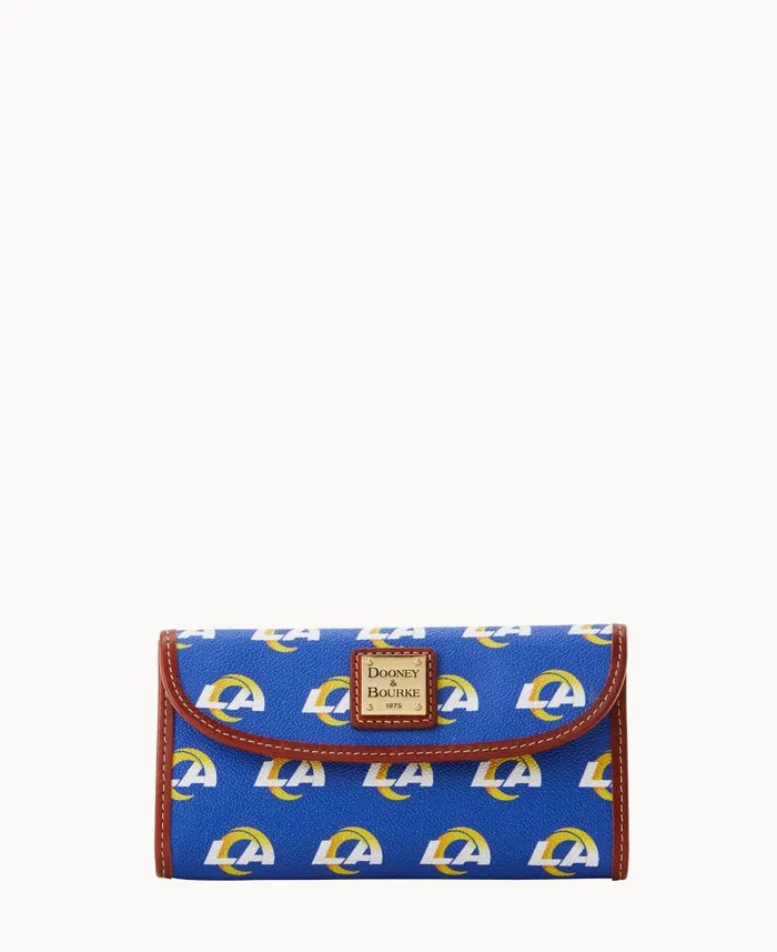 NFL Rams Continental Clutch Rams ManWoman Dooney and Bourke Wallets