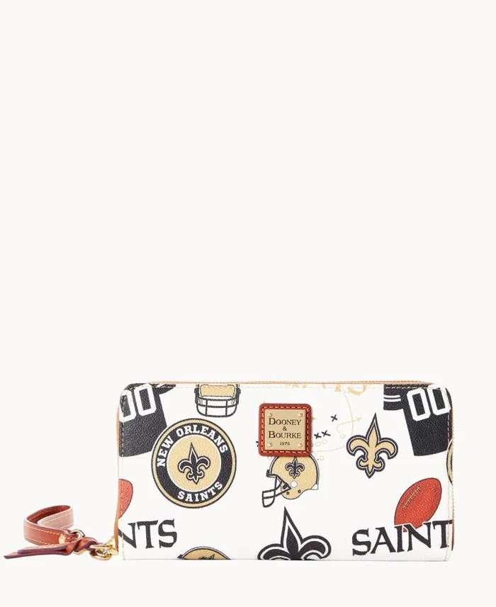 NFL Saints Large Zip Around Wristlet Saints ManWoman Dooney and Bourke Wallets NFL Saints Large Zip Around Wristlet Saints ManWoman Dooney and Bourke Wallets