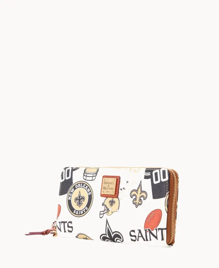 NFL Saints Large Zip Around Wristlet Saints ManWoman Dooney and Bourke Wallets NFL Saints Large Zip Around Wristlet Saints ManWoman Dooney and Bourke Wallets