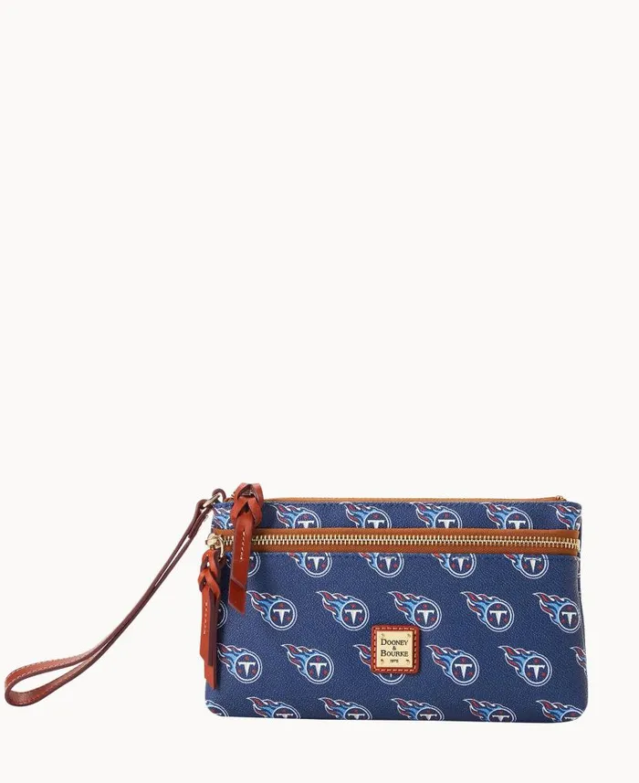 NFL Titans Double Zip Wristlet Tennessee Titans ManWoman Dooney and Bourke Wallets