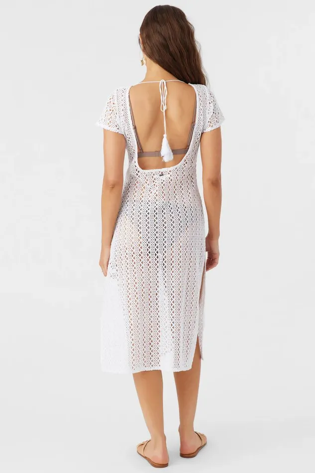 NINA MIDI CROCHET LACE COVERUP DRESS White Women O039NEILL Swim