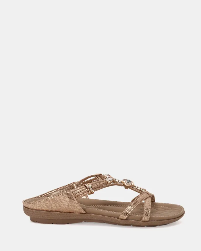 NOVO Shoes ELGREEN GOLD Sandals Women Slides
