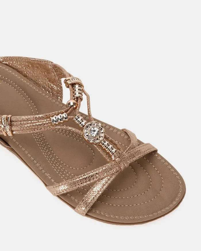 NOVO Shoes ELGREEN GOLD Sandals Women Slides