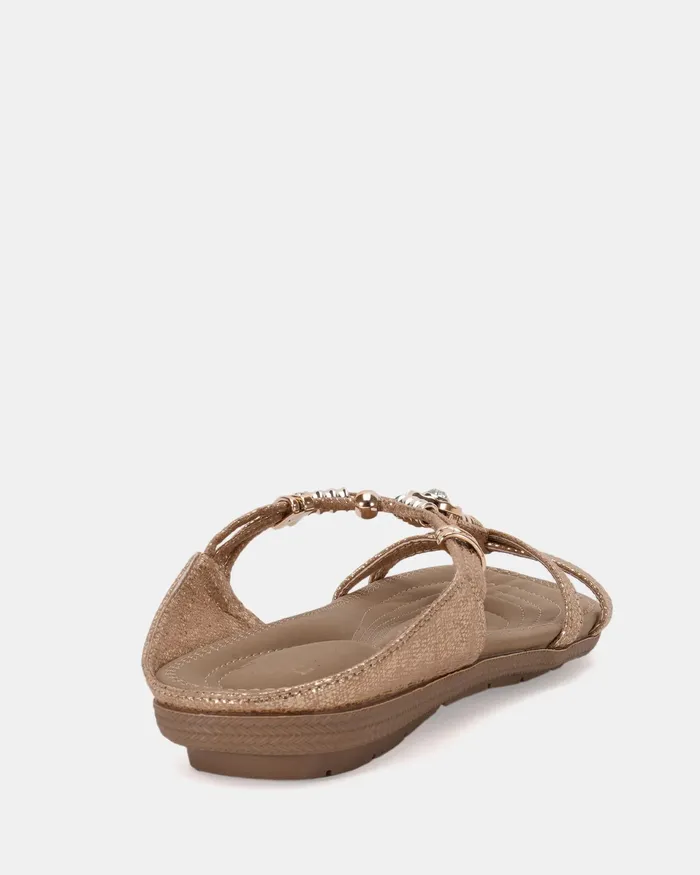 NOVO Shoes ELGREEN GOLD Sandals Women Slides
