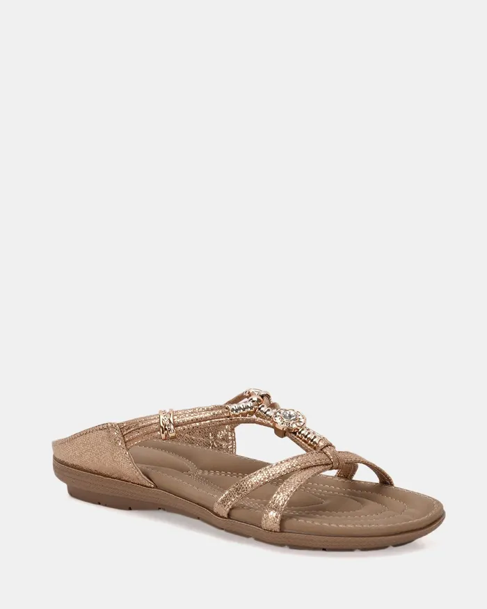 NOVO Shoes ELGREEN GOLD Sandals Women Slides