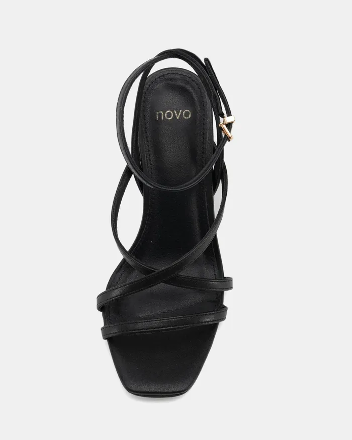 NOVO Shoes Party Women NARA BLACK Block Heels