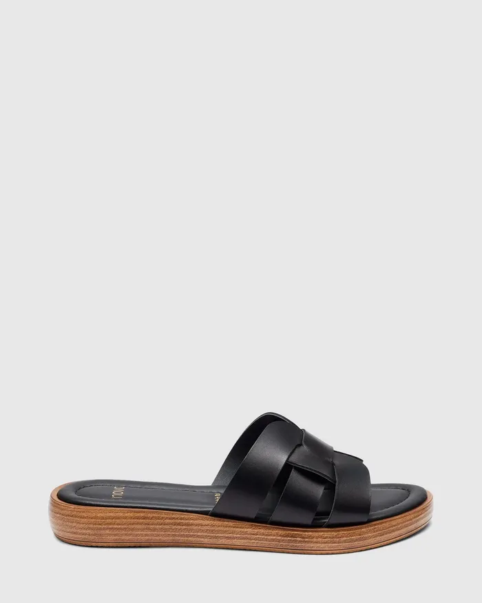 NOVO Shoes Slides Women VIASCO BLACK Flatform