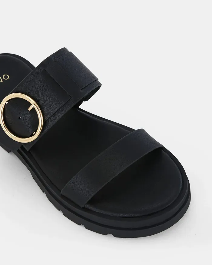 NOVO Shoes TEASE BLACK Sandals Women Slides