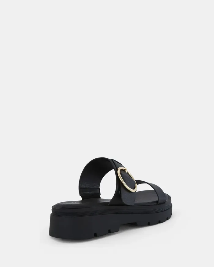 NOVO Shoes TEASE BLACK Sandals Women Slides