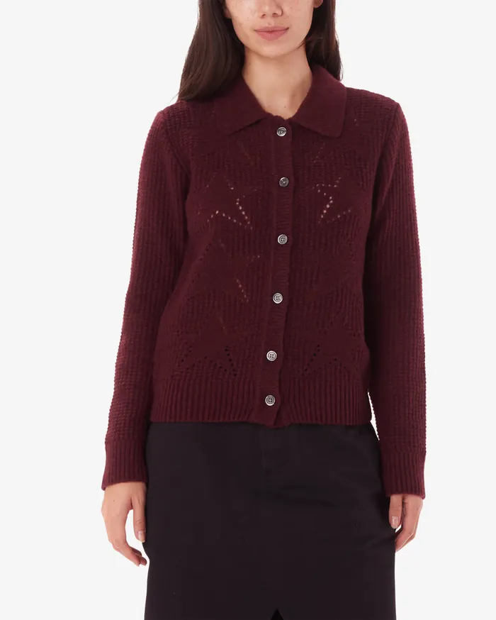 OBEY Clothing FORTUNE CARDIGAN Wine Women SWEATERS