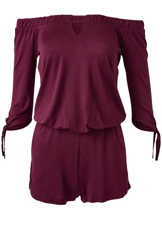 OffTheShoulder Romper Dark Red Women VENUS Casual Jumpsuits and Rompers